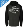 Anti Anti-Social Distancing Club Raglan Charcoal/Black Hooded Pullover