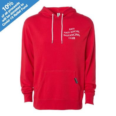 Anti Anti-Social Distancing Club Red Hooded Pullover