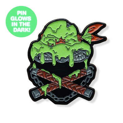 Ninjas & Crossbones Enamel Pin: Orange